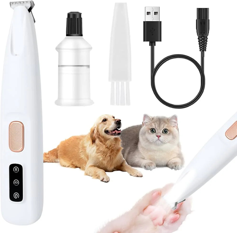 ¡Tondeadora para Mascotas LED Impermeable con Carga USB!