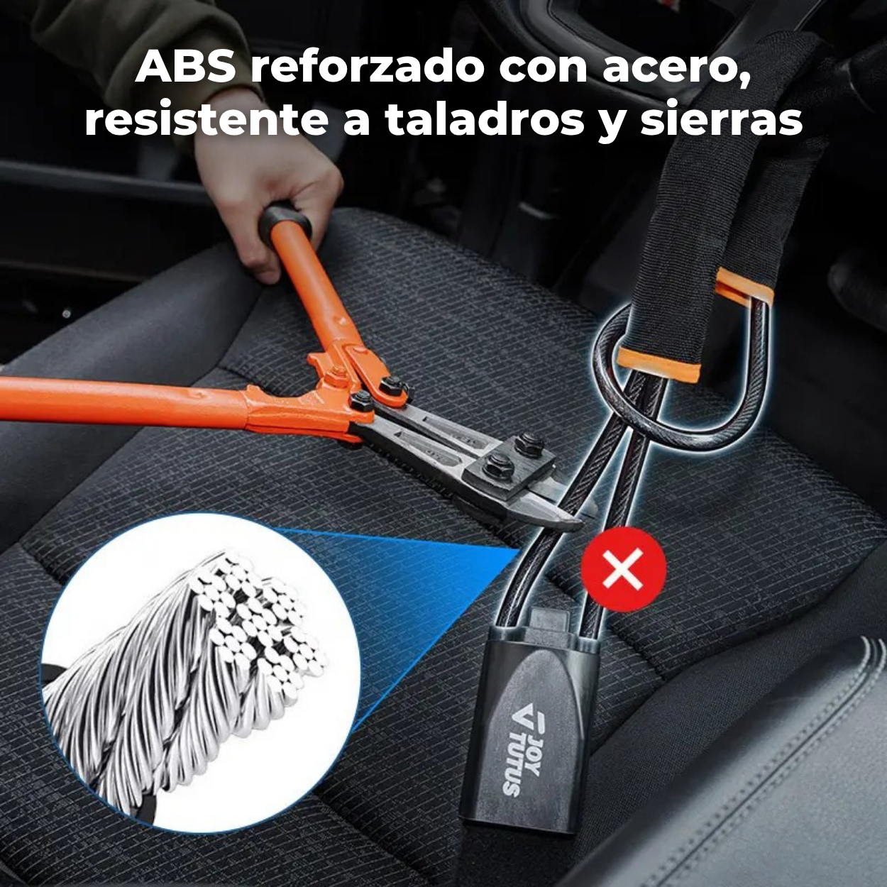 TALAPORR — Antirrobo para volante con 3 llaves,