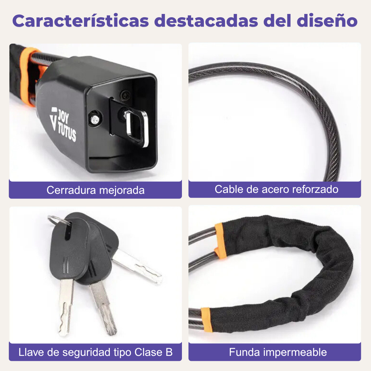 TALAPORR — Antirrobo para volante con 3 llaves,