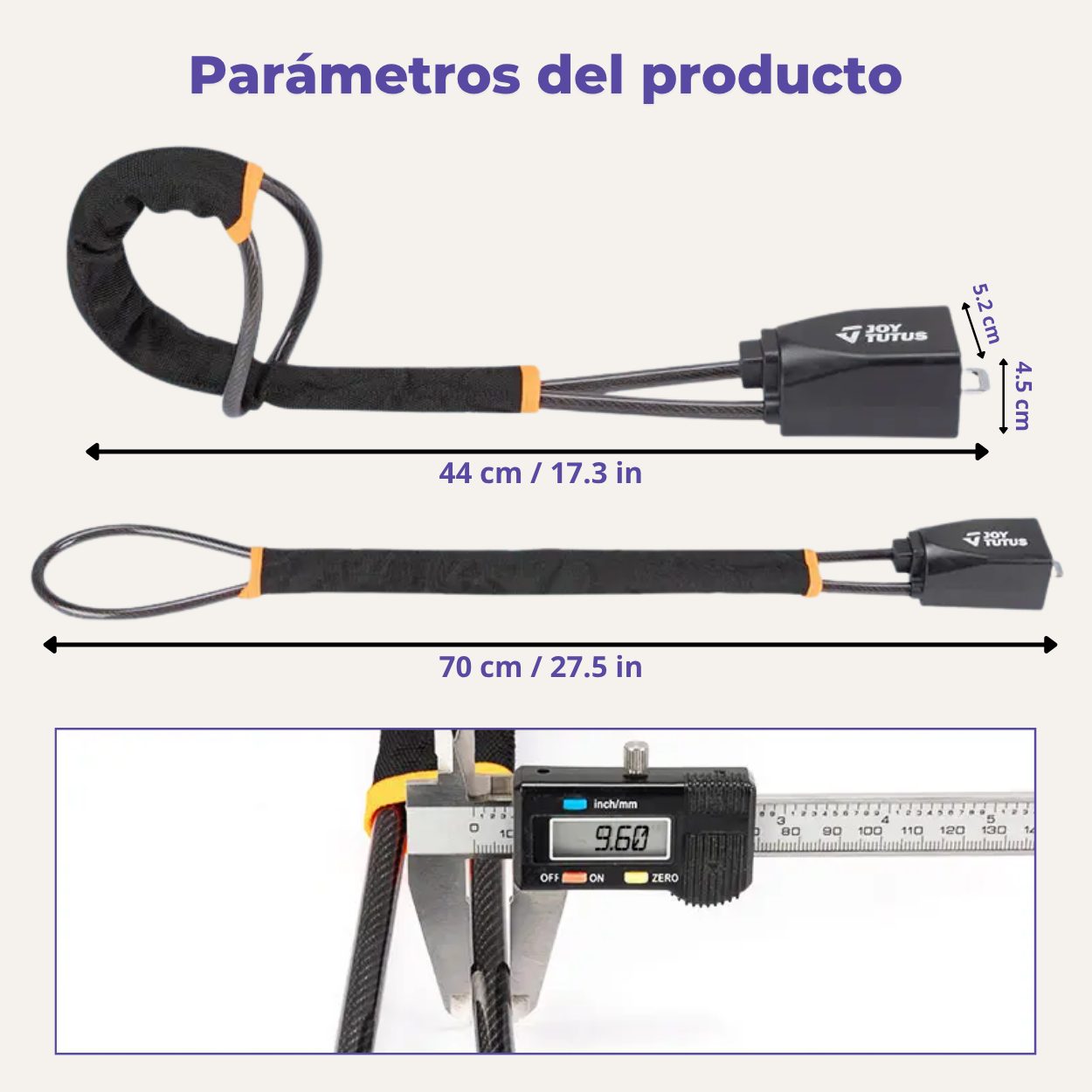 TALAPORR — Antirrobo para volante con 3 llaves,