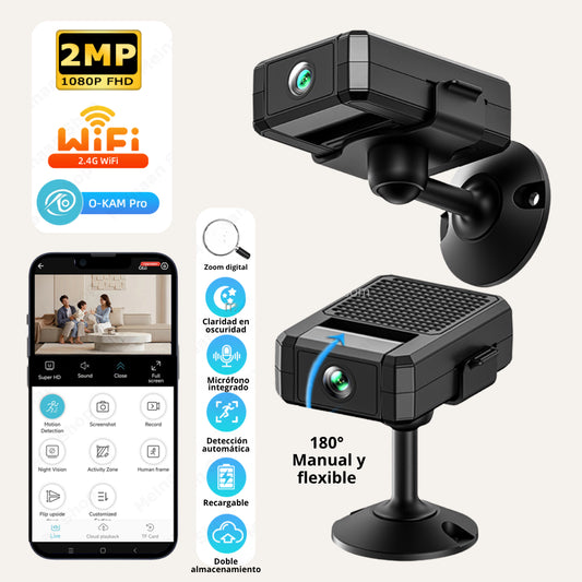 Mini cámara WiFi 1080P: Detección de Movimiento y Visión Nocturna
